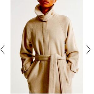 Women’s Small Abercrombie Wool- Blend Funnel Neck Coat